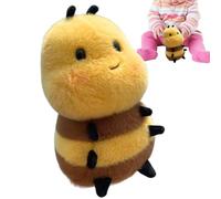 Cute Bee Plush - Throw Pillow, Portable Cuddly Companion, Jumbo Bee Toy in Cuddly Size | Adorable Smiling Expression for Stress Relief, Reading Nook, Couch for Small