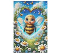 Cute Bee Puzzles 1000 Pieces Wooden Jigsaw Puzzle for Adults Brain Exercise Challenge Game Gift for Kids Children Jigsaws （78×53cm）