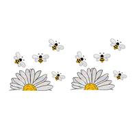 Cute Bee Style Glass Sticker, Window Decal - Stained Sunflower