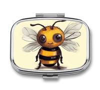 Cute Bee Travel Pill Organizer A Daily Pill Box for Supplements 2 Compartment Pill Case Convenient for Carrying and Storing Medicines Box