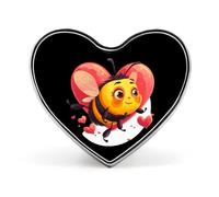 Cute Bee with Honey Heart Love Heart Badge Metal Pins Brooches Lapel Pins for Clothing Decoration