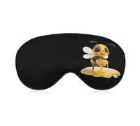Cute Bee with Honey Printed Sleep Mask for Unisex Adult Soft Night Blindfold with Adjustable Strap