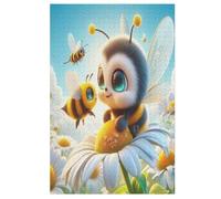 Cute Bee Wooden Jigsaw Puzzles 1000 Pieces Family Activity Puzzle Educational Games for Adults And Kids Age 12 Years Up （78×53cm）