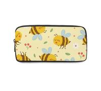 Cute Bees and Flowers Teacher Pencil Case with Zip Up Pencil Cases Girls Secondary School Pen Case Cute Things Secondary High School College Sixth Form Stationery Gifts for Women Men