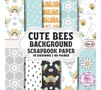Cute Bees Background Scrapbook Paper Vol 02: Double-Sided Sheets for Crafting & Scrapbooking Decorative Crafts, Origami & Wrapping Papers.