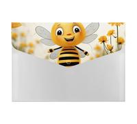 Cute Bees Daisy Flower File Folder Accordion Document Organizer Portable Paper Bill Receipt Organizer Reusable 6 Pocket Expanding File Pockets Plastic Folder for Home Office Supplies
