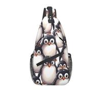 Cute Bees Daisy Flower Sling Bag Backpack For Men Cross Chest Bag Crossbody Shoulder Bag Travel Hiking Daypack, Cute Penguins Sketch, One Size, Sling Backpacks
