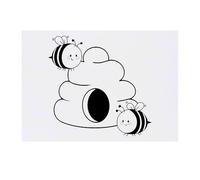 'Cute Bees & Hive' Temporary Tattoo - Water Resistant, Skin-Safe, Non-Toxic Transfer (TO00083301)