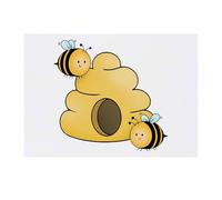 'Cute Bees & Hive' Temporary Tattoo - Water Resistant, Skin-Safe, Non-Toxic Transfer (TO00083305)