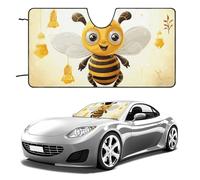 Cute Bees Honey Car Windshield Sun Shade Keep Car Interior Cool 51"x28" Folding Front Window Sun Shade, Heat Shield for SUV, Truck, Blocks UV