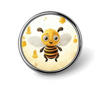 Cute Bees Honey Round Badge Cute Enamel Lapel Pin Brooches Button Pin Personalized Clothing Decoration Unisex Badge Holder Hats Bags Shirts Decor