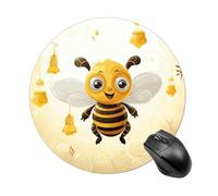 Cute Bees Honey Round Mouse Pad Smooth Glide Gaming Mousepad Extra Density Portable Comfortable Mouse Mat for Desk, Home, Office 7.8x7.8 Inches