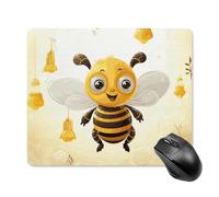 Cute Bees Honey Square Mouse Pad Portable Computer Mousepad with Non-Slip Rubber Base 18 * 22cm Ultra-Thin Gaming Mouse Mat for Computer Laptop Office Desk Accessories
