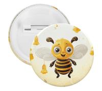 Cute Bees Honey Tinplate Badge Personalized Round Brooch Large Craft Button Suitable for Teachers, Nurses, Doctors, Staff, Party Gift Accessories, 20PCS, Plastic, plastics