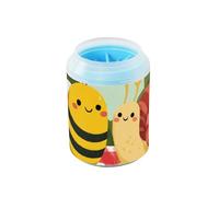 Cute Bees Picnic Reusable Pet Foot Washer Soft Silicone Bristles Essential For All Pets Owners for Small Medium Dogs and Cats