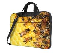 Cute Bees Printed Waterproof Laptop Case Ultra-Thin Portable One-Shoulder Laptop Bag 600d Oxford 13in/14in/15.6in