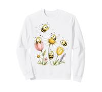 Cute Bees Wildflowers Floral Beekeeping Watercolor Beekeeper Sweatshirt