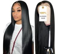CUTE BEIN 210% Density 30 Inch Lace Front Wigs,100% Human Hair,[2-Year Life,250g],Straight Human Hair Wigs for Black Women,13x6 HD Lace Frontal Wigs Pre Plucked Free Part