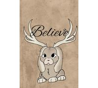 Cute Believe Jackalope Crypted Lined Notebook | 6 x 9 Unique Interior Design | Stationary for Believers in the Unknown