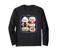 Cute Bento Box Smiling Kawaii Sushi Japanese Felt Long Sleeve T-Shirt