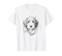 Cute Bernedoodle Peeking Dog Design T-Shirt