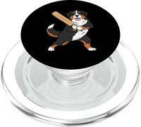 Cute Bernese Mountain Dog Playing Cricket Bat Sports PopSockets PopGrip for MagSafe