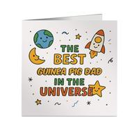 Cute Best Guinea Pig Dad in the Universe Greeting Card - for Office Pal, Workmate - Retirement, Farewell, Appreciation - Customisable Job Title - Professionally Printed in the UK