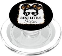 Cute Best Little Sister Bleached Leopard Best Lil Sis PopSockets PopGrip for MagSafe