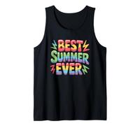 Cute Best Summer Ever Rainbow Family Vacation Vacay Camp Tank Top