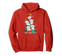 Cute Bichon Frise Dog Pile Christmas Tree Xmas Hat Pullover Hoodie