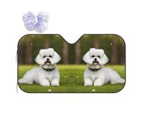 Cute Bichon Frise Dog Printing Car Windshield Sunshade-Thicken Bubble Block Heat and Sun UV Rays,Front Windshield,Sun Visor