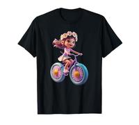 Cute Bicycle Flower Girl Unisex Design for Men Women Tee T-Shirt