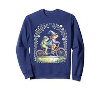Cute Bicycle Frog Tandem Cycling Cottagecore Autism Educator Sweatshirt