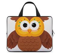 Cute Big Brown Cartoon Owls Laptop Bag Durable Laptop Sleeve Water-Resistant Notebook Bag for Computer Or Tablet