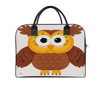 Cute Big Brown Cartoon Owls Laptop Tote Bag Casual Travel Handbag Multi Pocket Shoulder Bags for Work Travel