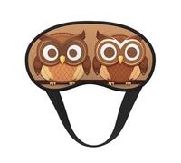 Cute Big Brown Cartoon Owls Print Adults Washable Eye Mask for Sleeping Blocking Nap for Travel Camping Night Rest