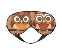 Cute Big Brown Cartoon Owls Print Comfortable Sleep Eye Mask Men Women Lightweight Travel Nap Meditation Yoga Work
