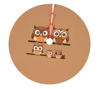 Cute Big Brown Cartoon Owls Print Festive Christmas Tree Skirt For Decor Xmas Mat Home Party And Ceremonies Supplies