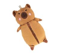 Cute Big Capacity Pencil Case Embroidered Characters School Supplies | Kids Teens Students Stationery Storage Zipper Holder Brown