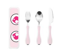 Cute Big Face Gourd-Handle Cutlery Set - Elegant 3-Piece Knife, Fork & Spoon Trio with Premium Pp Plastic Handles & 430 Stainless Steel Heads - Perfect for Christmas, Parties, Picnics & Gifting
