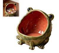 Cute Big-Mouth Frog Candy Dish, Ceramic Frog Figurine Decor, Multifunctional Key Bowl Jewelry Tray, Snack Cookie Storage Holder for Entryway Home Kitchen Office Desktop Decor (1pc)
