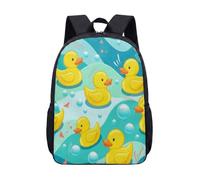 Cute Big Yellow Duck 17 Inch Backpack for Kids Students, Cartoon Style Little Ducks Print School Bag for Boys Girls (05)