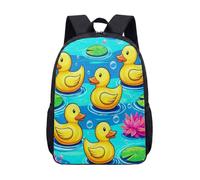 Cute Big Yellow Duck 17 Inch Backpack for Kids Students, Cartoon Style Little Ducks Print School Bag for Boys Girls (08)
