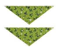 Cute Bilberry Fruit Green Dog Bandanas Unique Shape Adjustable Fit Bib Handkerchief Cute Pet Holiday Set for Dogs Cats L