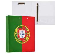 Cute Binder Three Ring 3 Ring Binders 1.5 Inch Holds 200 Sheets D Ring Binder for School Supplies Portugal Flag, 1 Pack