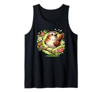 Cute Bird and Flowers Mushroom Spring Songbird Tank Top