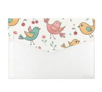 Cute Bird and Hearts Folders, File Folders, Expanding Folder, Campus Document Wallet, Accordion File Organiser A4 with Snap Button, Small Pouch for School Office Home Travel