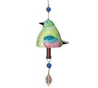 Cute Bird Bell Chimes Wind Hanging Rustic Chime for Wall Window Door Garden Decoration Pendant for Indoor and Outdoor(Green)