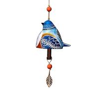 Cute Bird Bell Chimes Wind Hanging Rustic Chime for Wall Window Door Garden Decoration Pendant for Indoor and Outdoor(Blue)