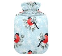 Cute Bird Blue Hot Water Bottle with Soft Cover Hand Feet Warmer Hot Water Bag for Pain Relief